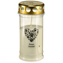 Produkt Znicz nagrobny serce psa z łapek białe złoto Ø7cm wys.16,5cm
