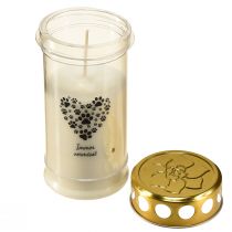 Produkt Znicz nagrobny serce psa z łapek białe złoto Ø7cm wys.16,5cm