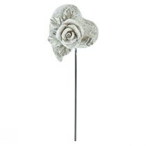 Produkt Wtyczka nagrobna serce pamiątkowa wtyczka z kamienia różanego 5,5cm 6 szt