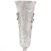 Produkt Szary wazon grobowy z motywem róży, wys. 26 cm, 2 szt.