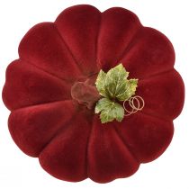 Produkt Jesienna dekoracja dynia flokowana czerwony bordowy - dekoracja dyniowa zapewniająca niepowtarzalny jesienny klimat 32cm