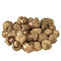 Produkt Złote owoce jesieni, świąteczne dekoracje jesienne, naturalne dekoracyjne żołędzie, dekoracja adwentowa Ø1,5 – 2,5 cm Dł.1,5 – 3 cm 300 g