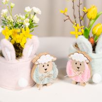 Produkt Drewniana ozdoba w kształcie owcy, śliczna figurka dekoracyjna na wiosnę i Wielkanoc, dekoracja stołu, 11 cm, 6 sztuk