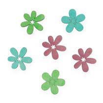 Scatter dekoracji drewniane kwiaty kolorowe assorted. Ø4cm 72szt.