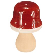 Produkt Drewniane grzyby, muchomory, dekoracja, drewno, FSC, czerwono-brązowe, wys. 6,5/7 cm, 4 sztuki