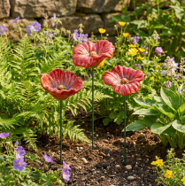 Produkt Ceramiczny kwiat maku romantyczna dekoracja do wiosennego ogrodu i rabat kwiatowych 31 cm 6 szt.