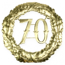 Rocznica numer 70 w kolorze złotym Ø40cm