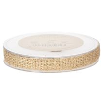 Produkt Wstążka jutowa, rustykalna wstążka dekoracyjna, juta naturalna, złota, 12mm, 10m