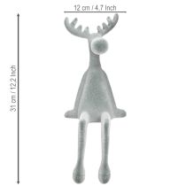 Produkt Ozdobna ozdoba krawędziowa Elk, wys. 31 cm, szara, 3 szt.