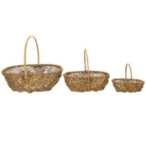 Produkt Koszyk na ziemniaki 43/33/23cm z folią, naturalny, zestaw 3 sztuk.