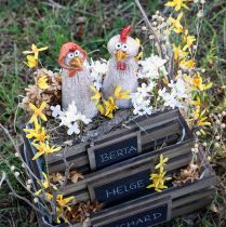 Produkt Ceramiczne dekoracyjne kurczaki Wielkanocny kogut i kura H20/22cm 2 sztuki