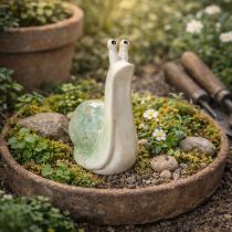 Produkt Ceramiczna figurka dekoracyjna ślimaka do stylowych wnętrz i uroczych dekoracji stołu, 16 cm