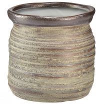 Produkt Ceramiczna doniczka wazon dekoracyjny metaliczny szary brązowy 14×14cm