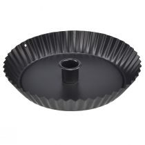 Produkt Oryginalny metalowy świecznik w kształcie tortu – czarny, Ø 18 cm – stylowa dekoracja stołu – 4 sztuki