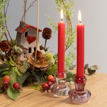 Produkt Świecznik grzybek tealight szklany jagodowy Ø6,5cm wys.7cm 2szt