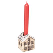 Produkt Świecznik ceramiczny, dekoracyjny domek ze śniegiem do dekoracji stołu, 7cm, 2 sztuki