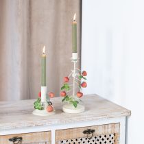 Produkt Świecznik metalowy dekoracja truskawka krem letni wys. 13cm