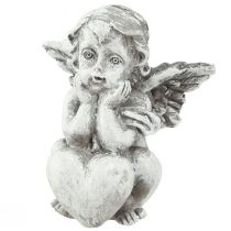 Produkt Aniołek z sercem dekoracja nagrobna figurka szara wys. 5,5cm 6 szt