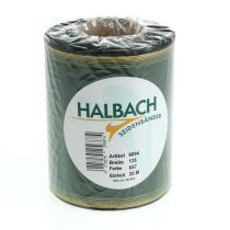 Produkt Elegancka, ciemnozielona wstążka do wieńca z mory, 125 mm ze złotym perłowym brzegiem, wstążka żałobna, dekoracja ślubna, wstążka kokardka