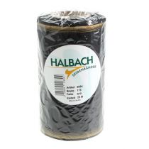 Produkt Elegancka wstążka do wieńców moiré, 175 mm, czarna z perłowym brzegiem i splotem taftowym, dekoracyjna wstążka do florystyki pogrzebowej, wstążka kokardka, 25 m