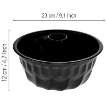 Produkt Forma do ciasta czarna dekoracyjna do kuchni, forma Bundt, metalowa, Ø23cm