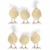 Produkt Kurczak w skorupce biały, kremowy 6cm 6szt