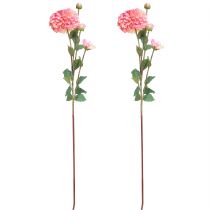 Produkt Sztuczne dalie w kolorze brzoskwiniowo-różowym Ø10cm dł.80cm 2 szt.