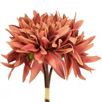 Produkt Kwiaty sztuczne dalie czerwono-brązowe Ø15cm D28cm 3 szt
