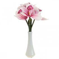 Sztuczne storczyki sztuczne kwiaty w wazonie biało-różowym 28cm