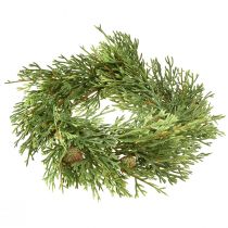 Produkt Mały wianek ze sztucznej jodły, zielony z szyszkami, Ø24cm, Boże Narodzenie