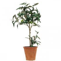 Sztuczne drzewko oliwne w doniczce Sztuczna roślina Oliwka W63,5cm