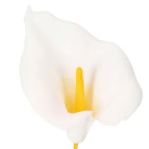 Produkt Sztuczna kalia z żółtymi pręcikami, kwiaty ozdobne, 35 cm, 10 sztuk