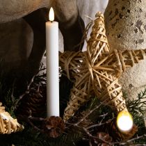 Produkt Świece LED Białe świece stożkowe Wosk Ciepła biel 24,5 cm 2 szt.