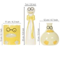 Produkt Figurki z ceramiki w kształcie kaczki z okularami w zestawie, 25 cm, 3 sztuki