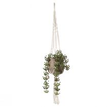 Produkt Kosz wiszący makrama do doniczki Ø18–19cm kremowy W85cm