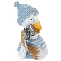 Produkt Dekoracja marynistyczna mewa na stół niebiesko-biało-srebrna wys. 11cm