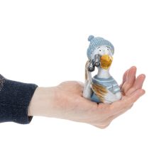 Produkt Dekoracja marynistyczna mewa na stół niebiesko-biało-srebrna wys. 11cm