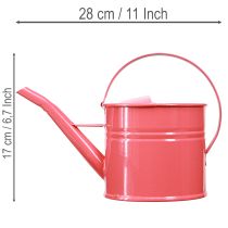 Produkt Metalowa dekoracyjna konewka, różowa doniczka, 1,25 l, do wewnątrz/na zewnątrz, balkon