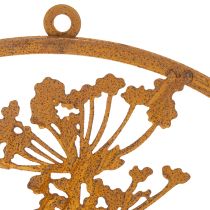 Produkt Pierścień metalowy, metal zardzewiały, pierścień dekoracyjny, dekoracja ścienna, gałązka kopru, Ø38cm