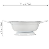 Produkt Metalowa miska dekoracyjna, biało-czarna, Ø16,5 cm, wys. 6,5 cm, 4 sztuki