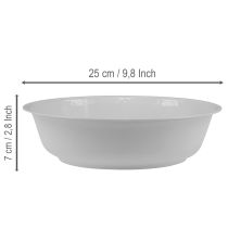 Produkt Miska metalowa, biała, imitacja emalii, Ø25cm, wys.7cm