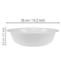 Produkt Miska metalowa, biała, wygląd emalii, Ø36cm, wys.9,5cm