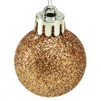 Produkt Mini bombki choinkowe brąz niełamliwe Ø3cm W3,5cm 14szt