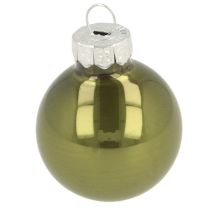 Produkt Mini bombki choinkowe szklane zielono-srebrno-szare Ø3cm 22szt