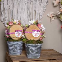 Doniczka w stylu shabby chic metalowe serce Ø17cm W13,5cm