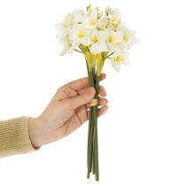 Produkt Gałązka żonkila do sezonowych aranżacji ślubnych, piękna, 33 cm, 6 sztuk