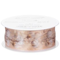 Produkt Wstążka organza, kwiaty bawełniane, wstążka dekoracyjna, różowa, 40mm, 15m