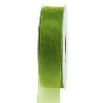 Produkt Wstążka z organzy zielona wstążka prezentowa pleciona oliwkowa 25mm 50m