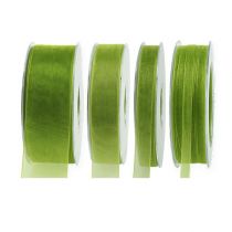 Produkt Wstążka z organzy zielona wstążka prezentowa pleciona oliwkowa 50m