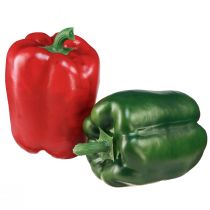 Produkt Dekoracja paprykowa czerwona zielona sztuczna siatka Ø8cm W11,5cm 4 sztuki